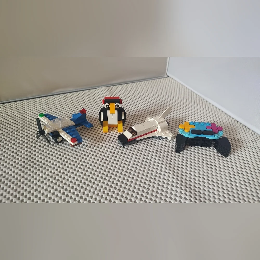 Lego Lot 4 Builds: Plane, Rocket, Game Controller, Penguin